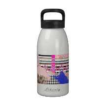 Girly Aztec Pink Stripes leopard Lace pattern Drinking Bottle