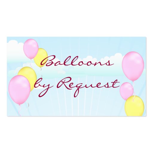 Girly Balloon Business Card (back side)