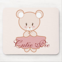 Girly Bear Mouse Pads