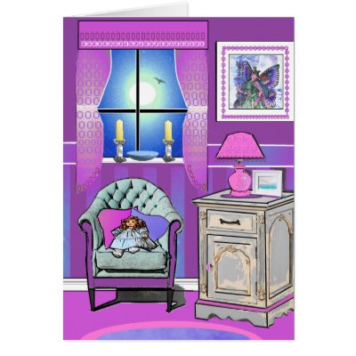 girly bedroom greeting card by Marina41