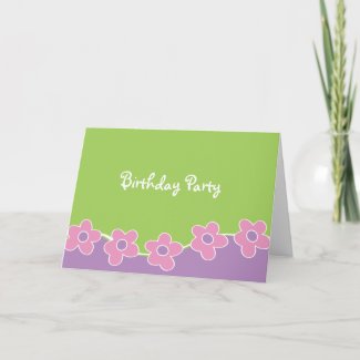 girly, Birthday Party card