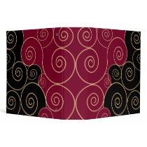 Girly black and red Curly binder