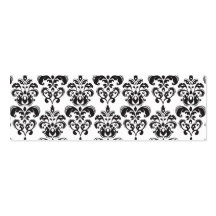 Girly Black and White Vintage Damask Pattern 2 Business Card Templates