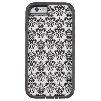 Girly Black and White Vintage Damask Pattern 2 Tough Xtreme iPhone 6 Case