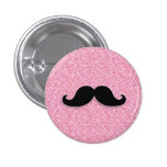 GIRLY BLACK MUSTACHE PINK GLITTER PRINTED