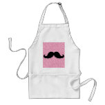 GIRLY BLACK MUSTACHE PINK GLITTER PRINTED APRON