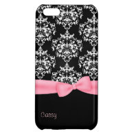 Girly Black & White Damask iPhone 5C Case