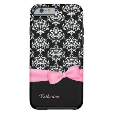 Girly Black & White Damask iPhone 6 case