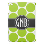 GIRLY BOLD MONOGRAM LIME GREEN POLKA DOTS iPad MINI CASE