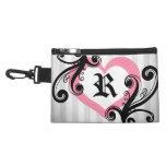 Girly Chic and elegant swirls with pink heart bagettes bags