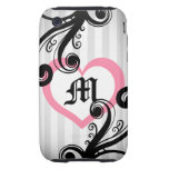 Girly Chic and elegant swirls with pink heart casemate cases
