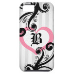 Girly Chic and elegant swirls with pink heart casemate cases