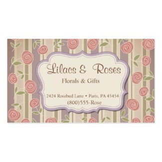 Girly Chic Elegant Vintage Floral Roses Standard Business Card
