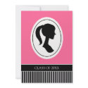 Girly Chic Silhouette 2011 Graduation Announcement