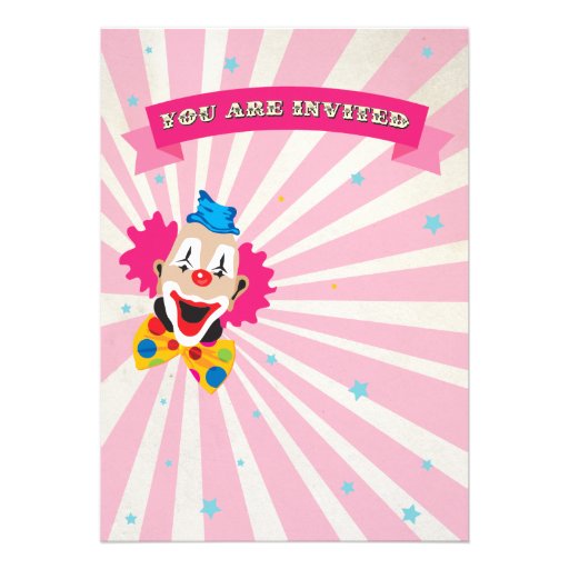GIrly Circus Poster Style Party Invitations