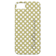 Girly, classic pastel earth tone polka dots custom iPhone 5 cover