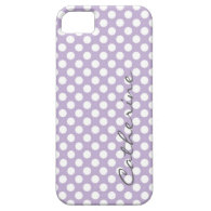 Girly, classic pastel purple polka dots custom iPhone 5 cases