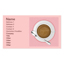 GIRLY COFFEE PINK CAFE HAPPY BEVERAGES GOOD MORNIN BUSINESS CARD