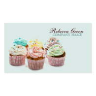 girly colorful cupcakes bakery business card
