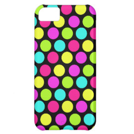 Girly Colorful Fun Neon Polka Dots Pattern iPhone 5C Case