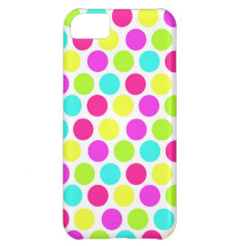 Girly Colorful Polka Dots Pattern for Girls iPhone 5C Case