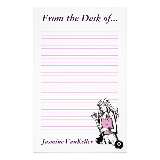 Girly Cue Stationery Design Zazzle