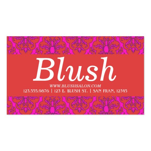 GIRLY DAMASK BUSINESS CARDS (front side)