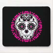 Girly day of the dead sugar skull mousepad