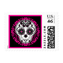 Girly day of the dead sugar skull stamp
