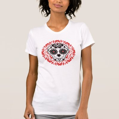 Girly day of the dead sugar skull super cute tee shirts