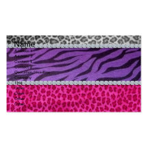 Girly Diamond Animal Print Business Card Templates