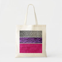 Girly Diamond Animal Print Canvas Bags