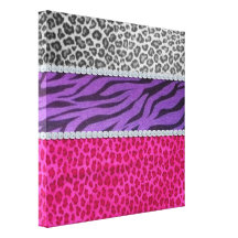 Girly Diamond Animal Print Canvas Prints