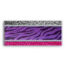 Girly Diamond Animal Print Envelope