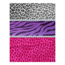 Girly Diamond Animal Print Personalized Invitations