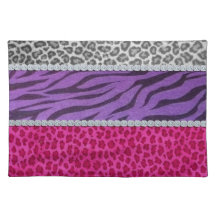 Girly Diamond Animal Print Placemats