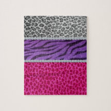 Girly Diamond Animal Print Puzzle