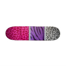 Girly Diamond Animal Print Skate Deck