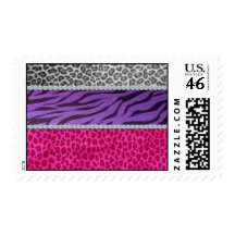 Girly Diamond Animal Print Stamp