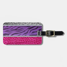Girly Diamond Animal Print Tag For Luggage