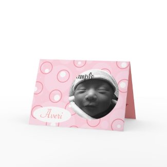 Girly Dot Birth Announcement card