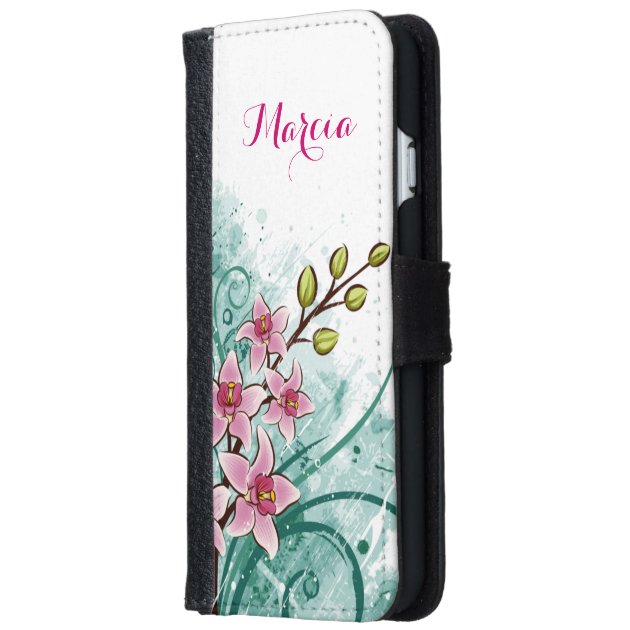 Girly Fantasy Floral Personalized iPhone 6 Wallet Case