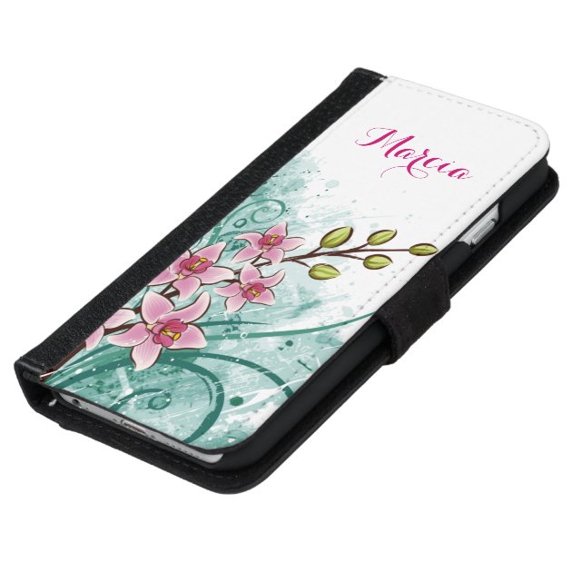 Girly Fantasy Floral Personalized iPhone 6 Wallet Case-5