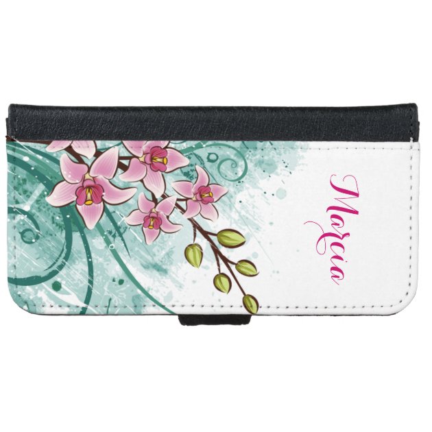 Girly Fantasy Floral Personalized iPhone 6 Wallet Case-4