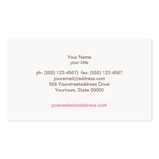 Girly Faux Gold Leaf Circles Pink Business Card Template (back side)