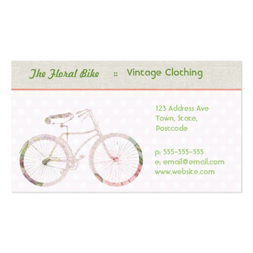 Girly Floral Bike Business Cards