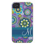 Girly Floral Pattern with Monogram Iphone 4 Cover Girly Floral Pattern with Monogram Iphone 4 Cover