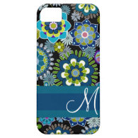 Girly Floral Pattern with Monogram iPhone 5 Case