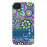 Girly Floral Pattern with nogram iPhone 4 Cover