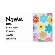 Girly Flower Power Colorful Floral Pattern Business Card Template